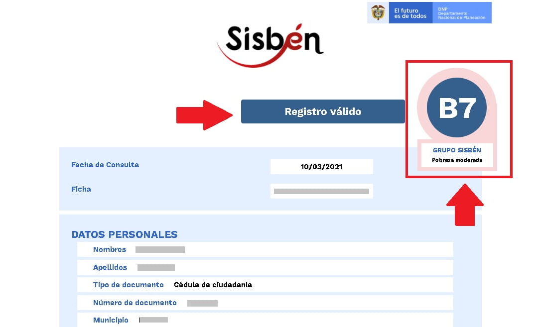 CERTIFICADO DEL SISBEN IV
