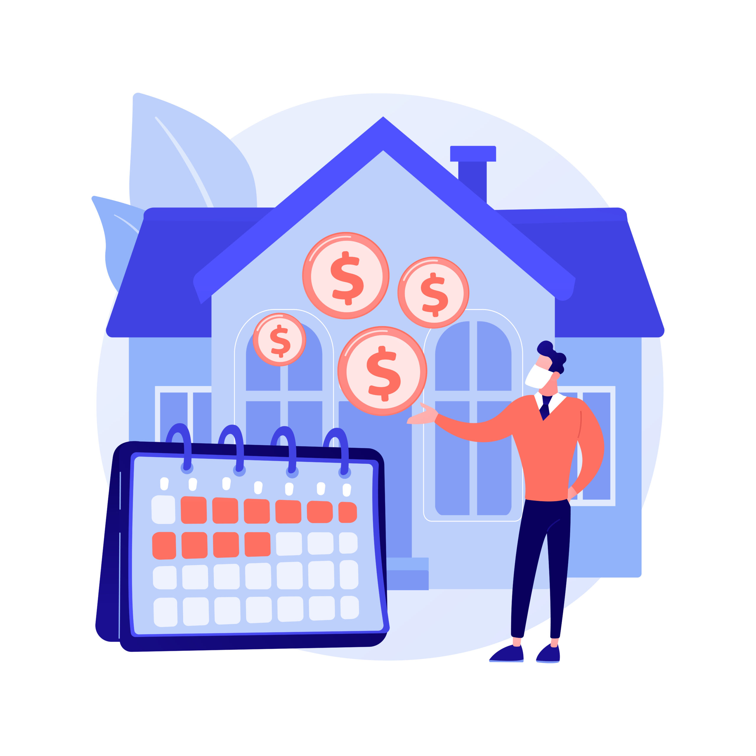 Paid leave for quarantined workers abstract concept vector illustration.