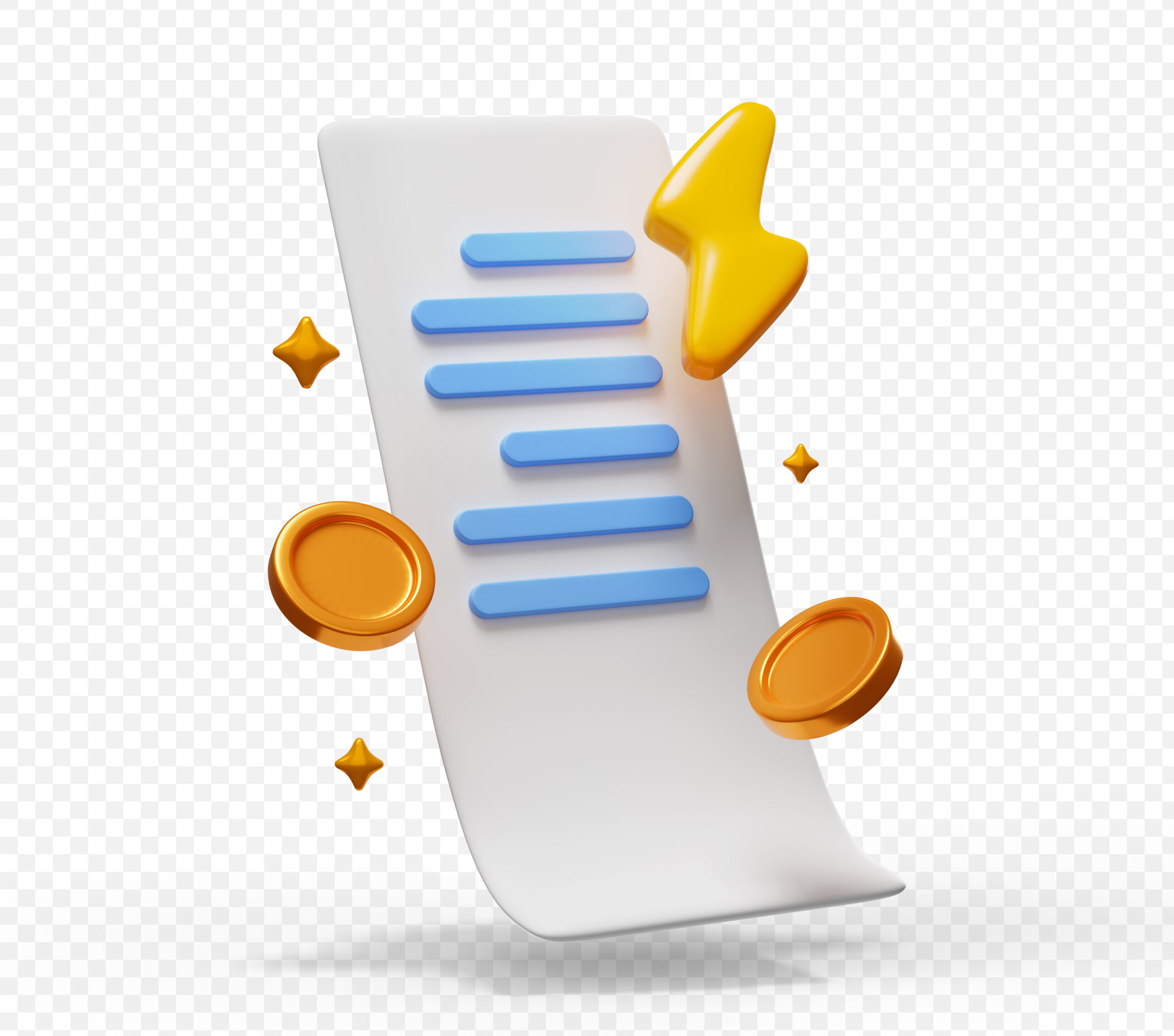 Electricity Bill Icon 3D Illustration