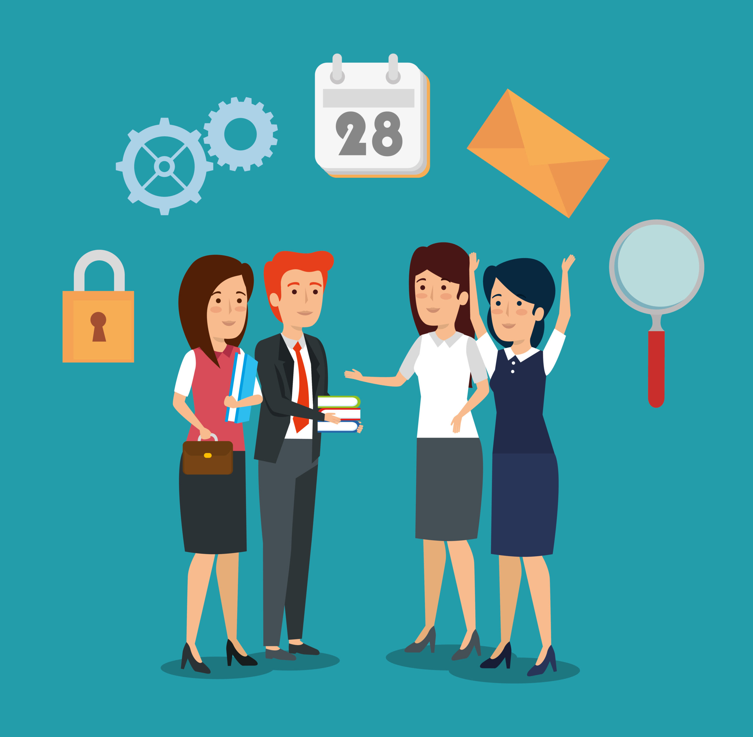 professional businesspeople strategy cooperation information